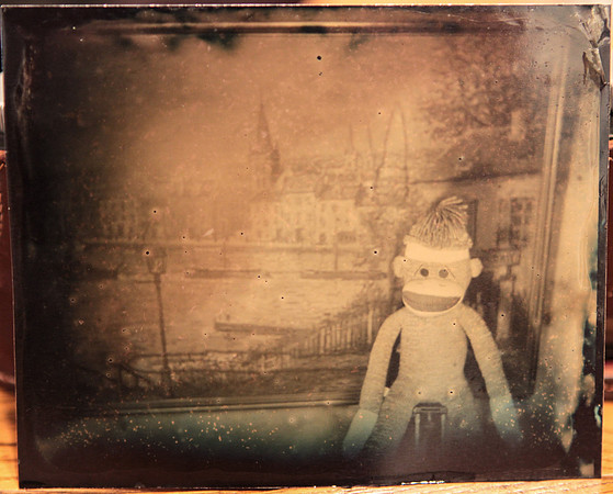 Old-Timey Sock Monkey dreams of the French Shoreline